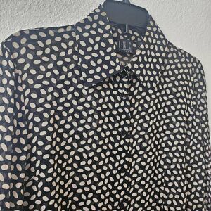 I.N.C. Crepe Black & Cream Neutral Effortless Summer Resortwear Essential: Petit